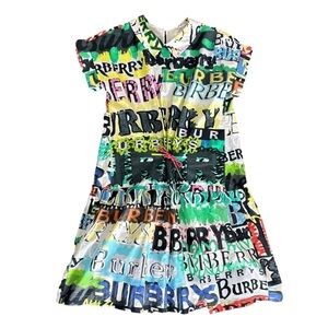 Burberry Girls' Annabel Graffiti Logo Print Dress size 14 years oversized